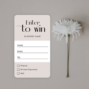Tarjeta De Mesa Boleto de Sorteo de Logotipo de Empresa Minimalist