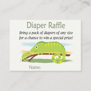 Tarjeta De Mesa Boletos de Chameleon Diaper Raffle