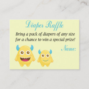 Tarjeta De Mesa Boletos de Monster Diaper Raffle