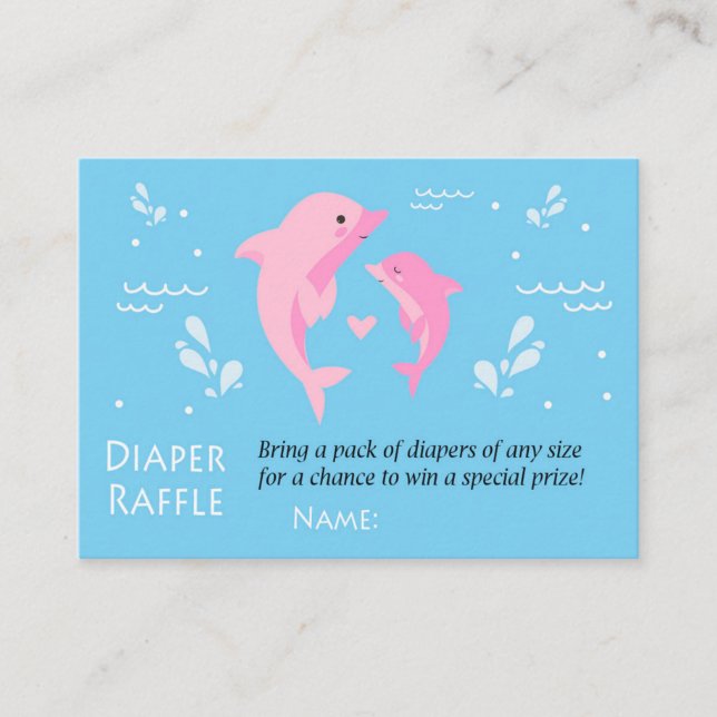 Tarjeta De Mesa Boletos de papel de delfín Rosa (Anverso)