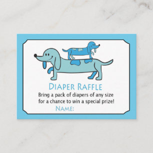 Tarjeta De Mesa Boletos de Raffle de Dachshund Azul