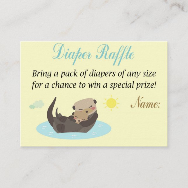 Tarjeta De Mesa Boletos de Raffle de Diapé Otter (Anverso)