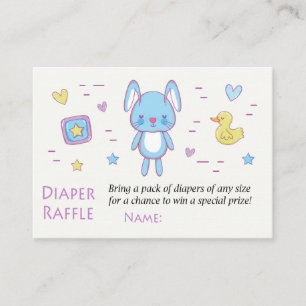 Tarjeta De Mesa Boletos de Raffle de Diaper de conejo azul