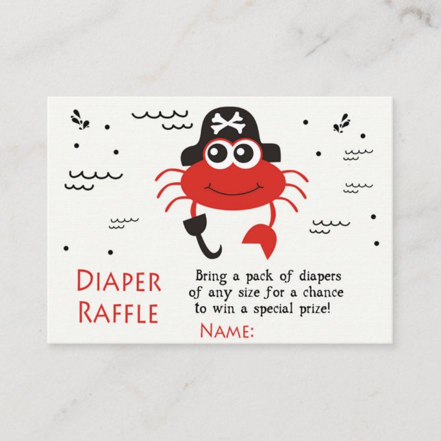 Tarjeta De Mesa Boletos de Raffle de Diaper pirata (Anverso)