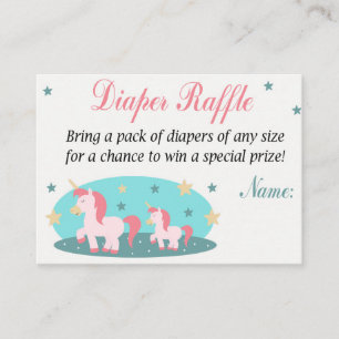 Tarjeta De Mesa Boletos de Raffle de Unicorn