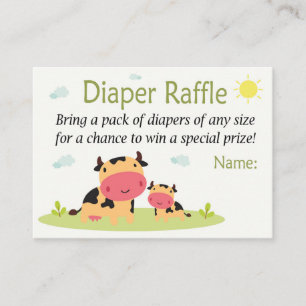 Tarjeta De Mesa Boletos de Raffle de vaca