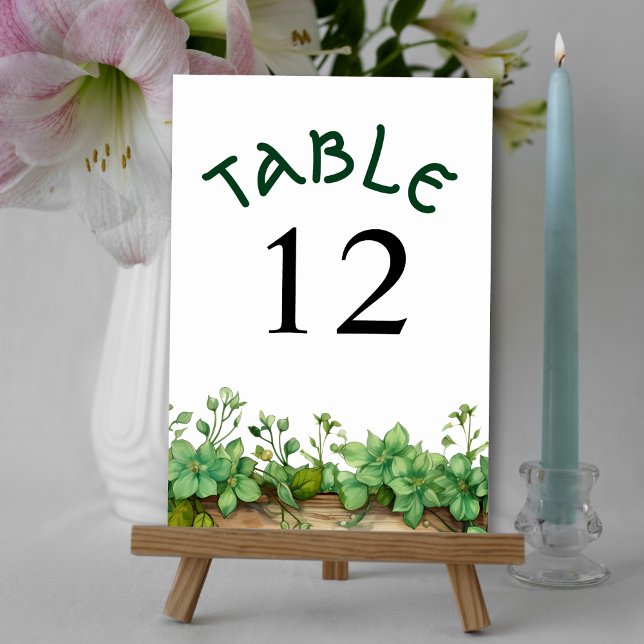 Tarjeta De Mesa Bonita vegetación Día de San Patricio boda irlandé (Subido por el creador)