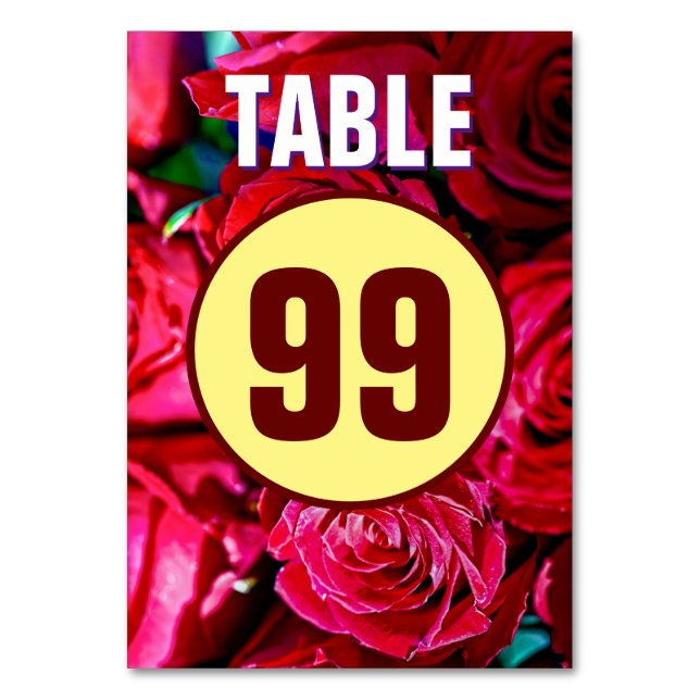 Tarjeta De Mesa Bonito Bunch De Rosas Rojas (Anverso)