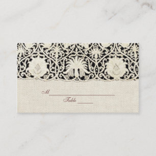 Tarjeta De Mesa Bonito clásico blanco de línea de encaje antiguo b