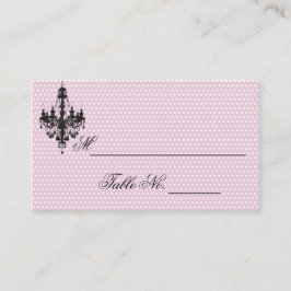 Tarjeta De Mesa Bonito con puntos rosados de polka con lámpara de