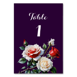 Tarjeta De Mesa Bonito oscuro rosa rosa rojo rosa rosas rojas boda