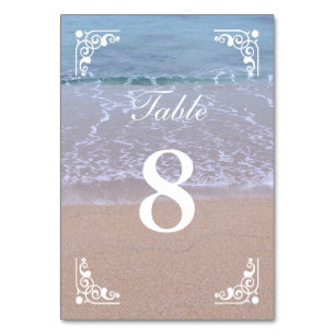 Tarjeta De Mesa Bonitos números de la mesa temática de la playa
