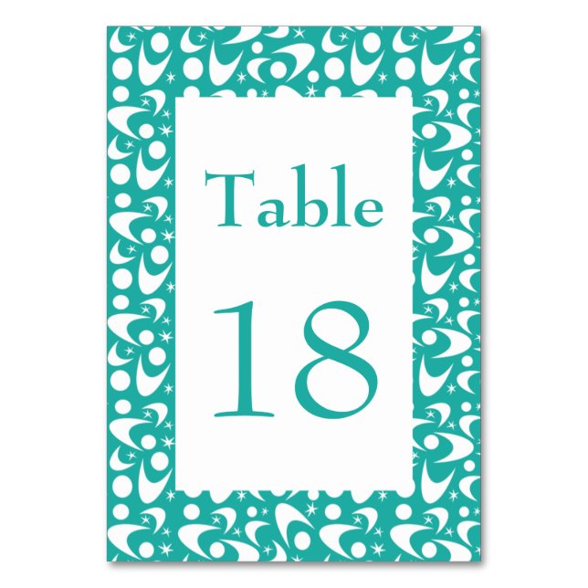 Tarjeta De Mesa Boomerangs de Mid Century (Anverso)