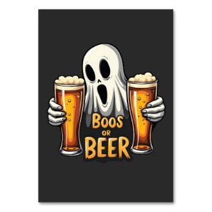 Tarjeta De Mesa Boos O Cerveza Graciosa Oktoberfest Fantasma Hallo