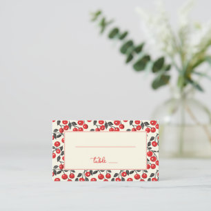 Tarjeta De Mesa Borde de Cereza Roja Alegre