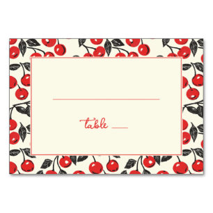 Tarjeta De Mesa Borde de Cereza Roja Juguetón