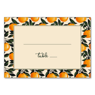 Tarjeta De Mesa Borde de Cítrico Naranja Alegre