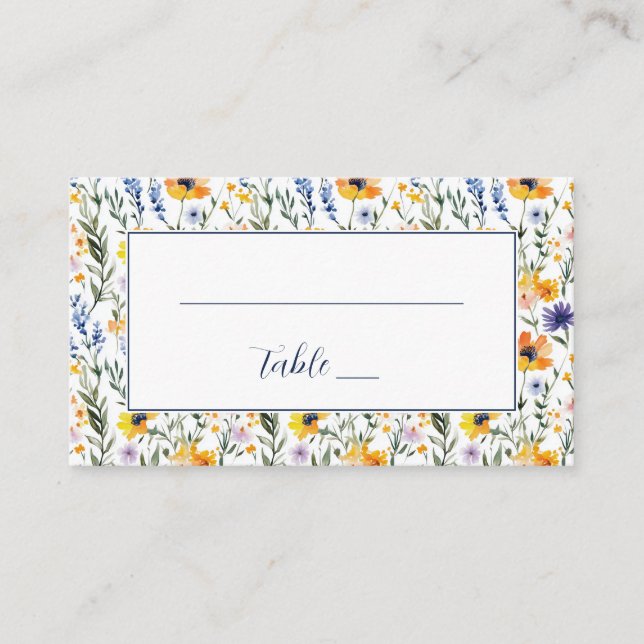 Tarjeta De Mesa Borde Floral Botánico Alegre (Anverso)