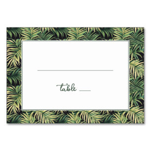 Tarjeta De Mesa Borde Tropical Fresco Verde de Palma
