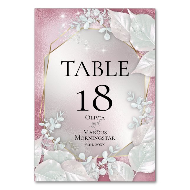 Tarjeta de mesa | Borgoña Pearl Shimmer (Anverso)