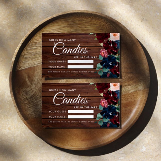 Tarjeta De Mesa Borgoña y marina ¿cuántos candies duchan la tarjet (Subido por el creador)