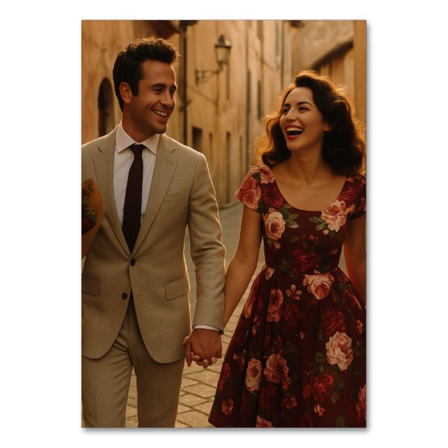 Tarjeta De Mesa Borgoña y Rubor (Anverso)