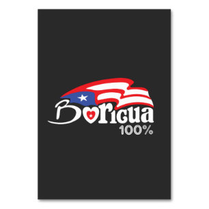 Tarjeta de mesa Boricua 100% Puerto Rico