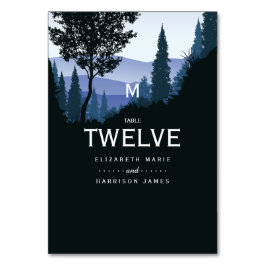 Tarjeta De Mesa Bosque de bosques azules, Boda ruso