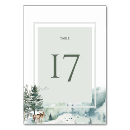 Tarjeta De Mesa Bosque de madera de color acuático