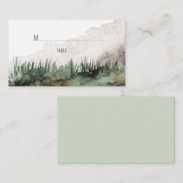 Tarjeta De Mesa Bosque pálido Verde y naturaleza del cobre