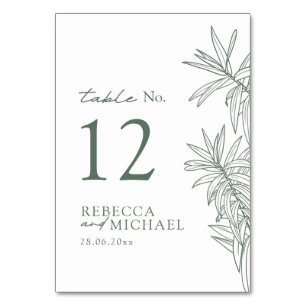Tarjeta De Mesa Bosque Verde Simple Botánico