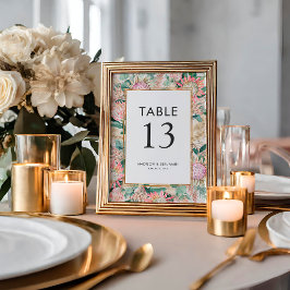 Tarjeta De Mesa Botanical Eucalyptus Pampas Grass Proteas Wedding