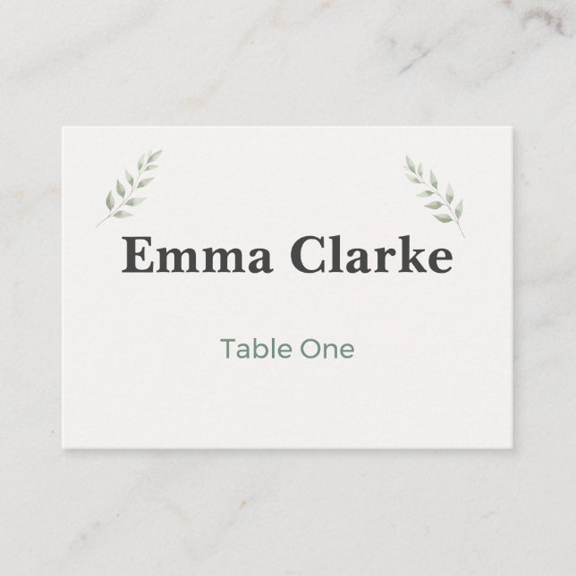 Tarjeta De Mesa Botanical Garden Wedding Place Cards (Anverso)