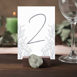 Tarjeta De Mesa Botanical Wedding Reception Table Number Card