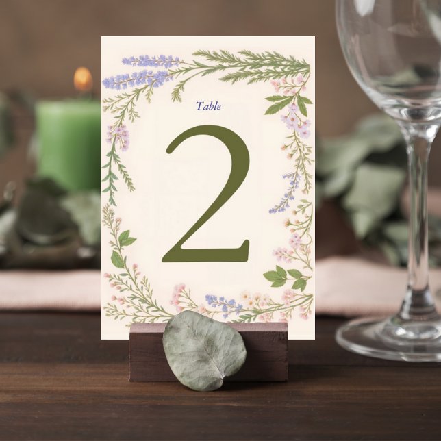 Tarjeta De Mesa Botanical Wedding Table Number Card (Subido por el creador)