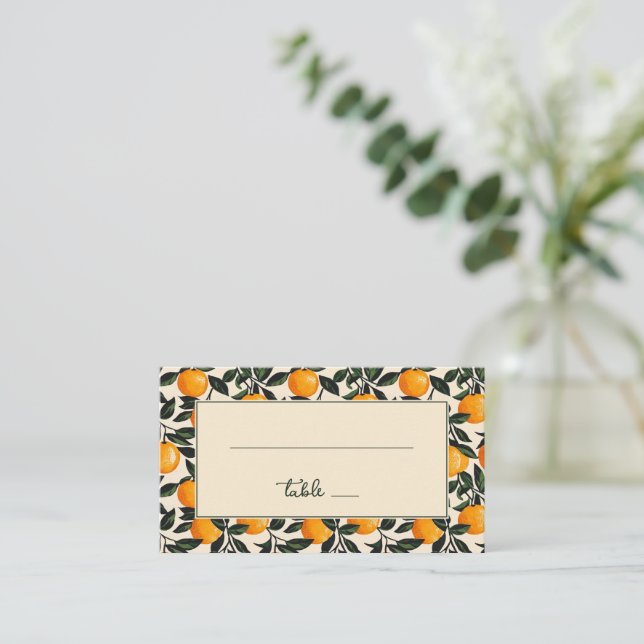 Tarjeta De Mesa Botánico Naranja Alegre (Anverso de pie)