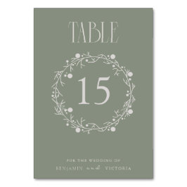 Tarjeta De Mesa Botánico Verde Salvia Minimalista