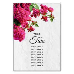 Tarjeta De Mesa Bougainvillea Boda de la isla griega mediterránea