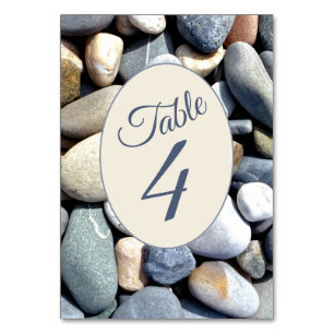 Tarjeta De Mesa Bóveda de guijarros de color rústico y elegante 4