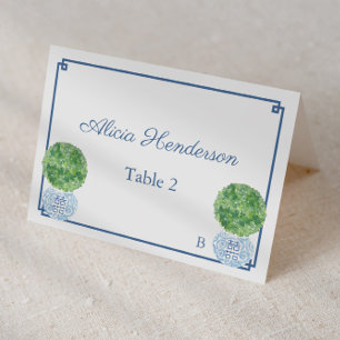 Tarjeta De Mesa Boxwood Topiary Ginger Jar Boda Place Card