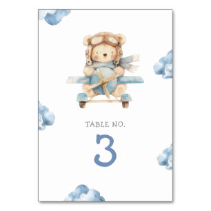 Tarjeta De Mesa Boy Teddy Bear Baby Shower