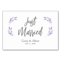 Branches in Lillac & Just Married Quote