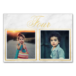 Tarjeta De Mesa Bride Groom Age Elegant Marble Gold Table Number