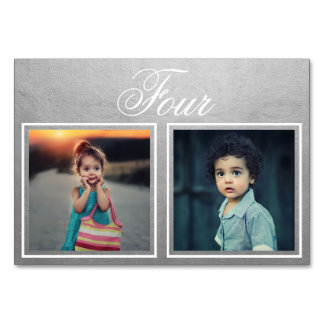 Tarjeta De Mesa Bride Groom Age Elegent Classy Silver Table Number