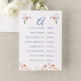 Tarjeta De Mesa Bright Floral Border Wedding Seating Charts    