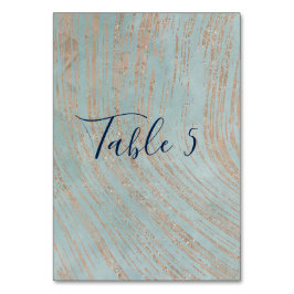 Tarjeta De Mesa Brillante Mármol Azul y asombrosa mesa de cobre