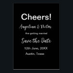 Tarjeta De Mesa Brindis guarda la fecha simple minimal moderno ele<br><div class="desc">diseño</div>