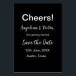 Tarjeta De Mesa Brindis guarda la fecha simple minimal moderno ele<br><div class="desc">diseño</div>