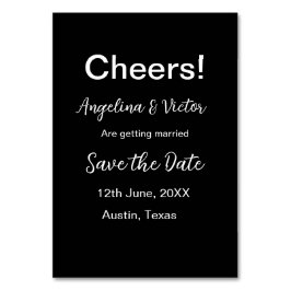 Tarjeta De Mesa Brindis guarda la fecha simple minimal moderno ele