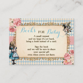 Tarjeta De Mesa Bring a Book Alice in Wonderland Baby Shower Card